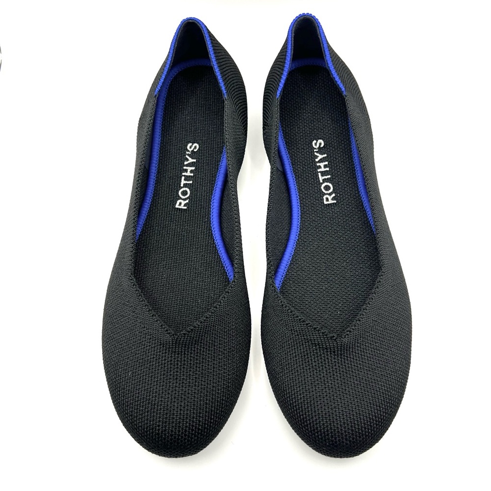 New Rothy’s The Flat Ballet Flats Round Toe Black Size 8 - Picture 3 of 15